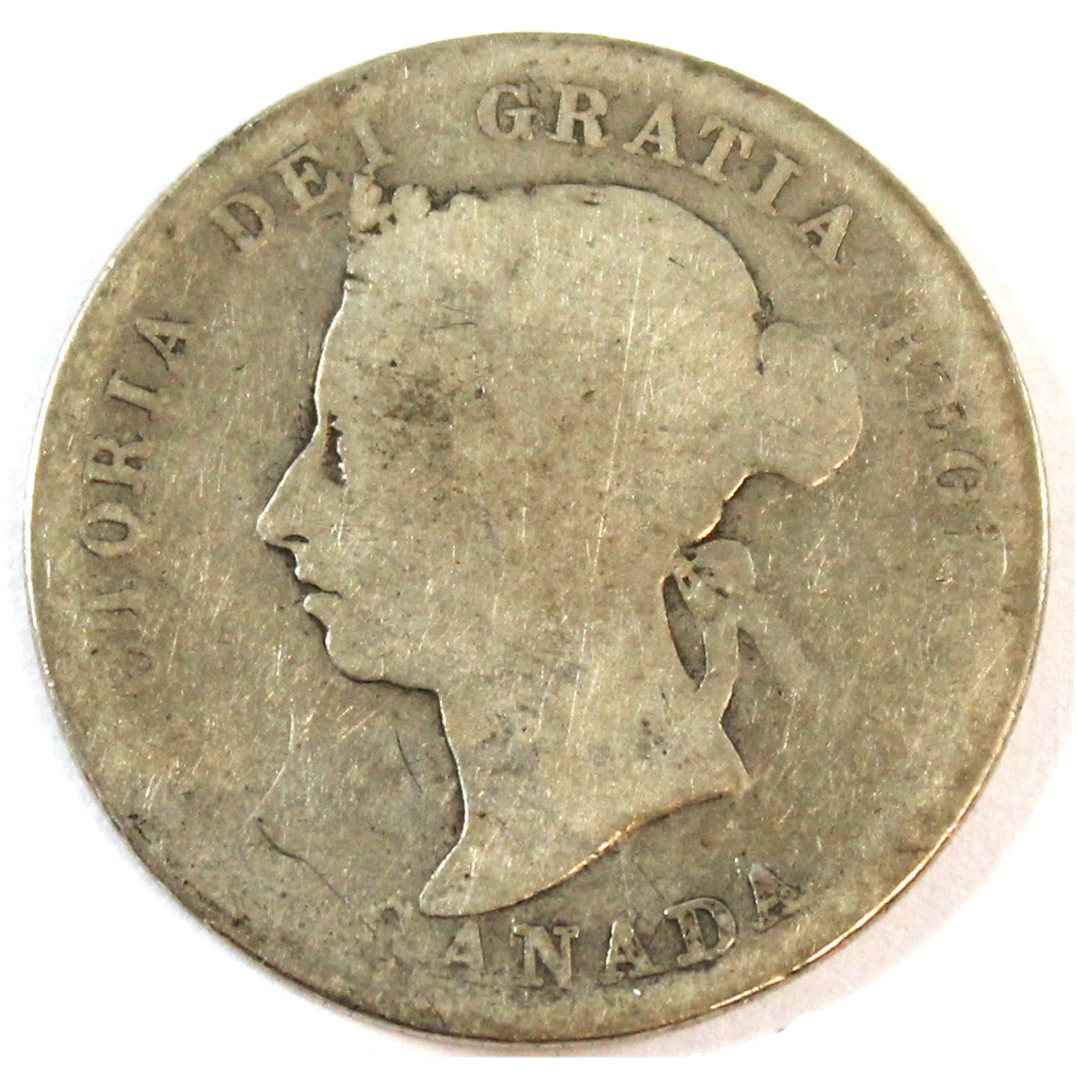 1886 Normal 6 Obv. 5 SBE Canada 25-cents About Good (AG3)