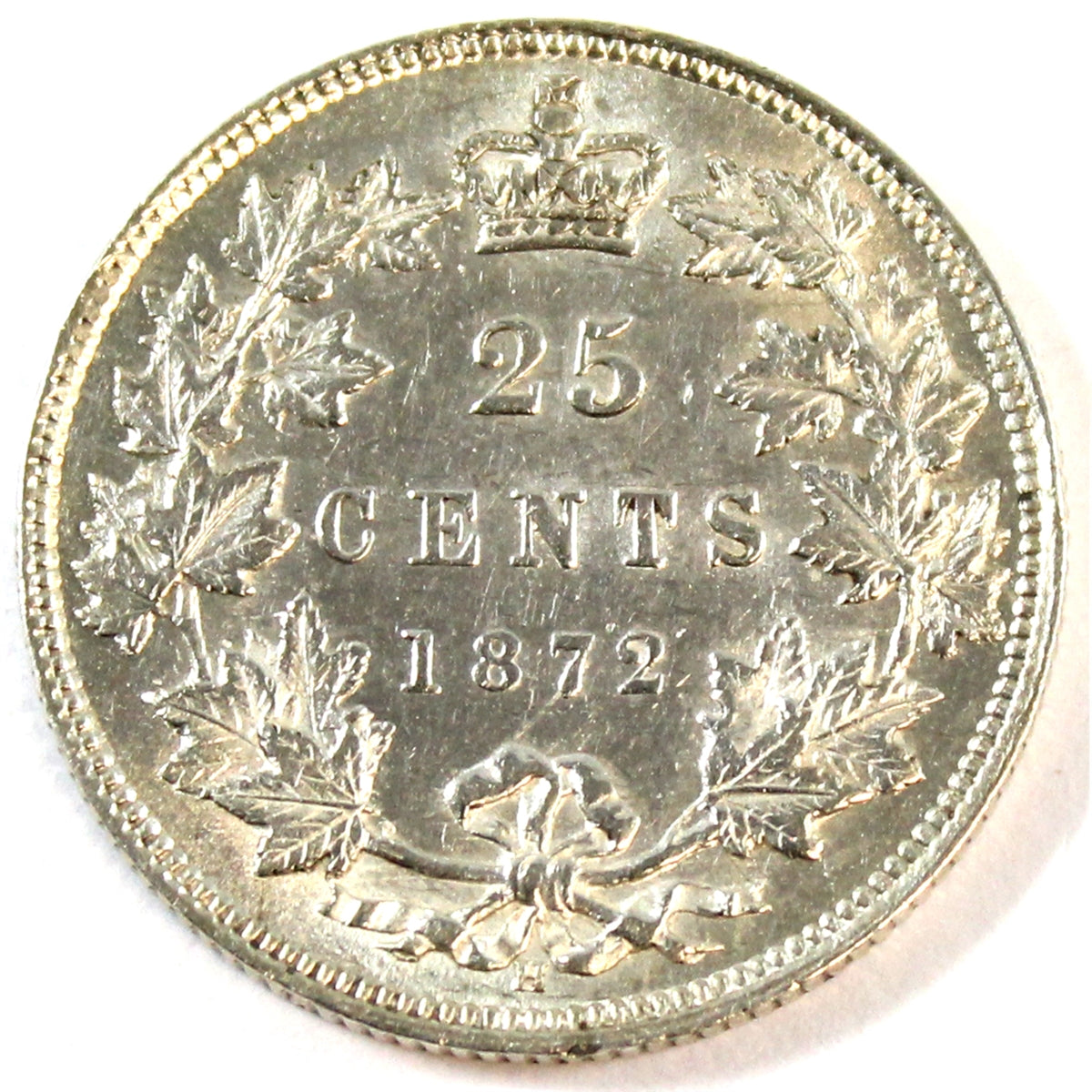 1872H Canada 25-cents Almost Uncirculated (AU50) $