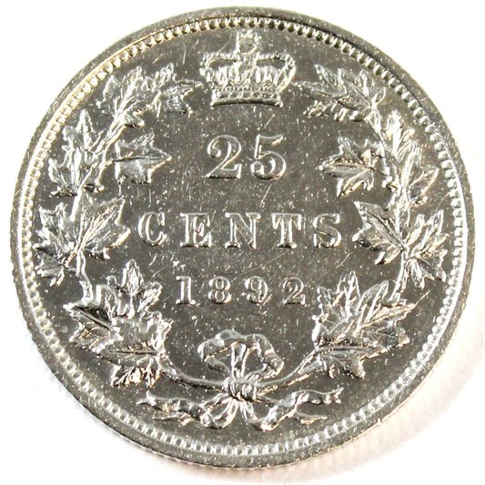 1892 Canada 25-cents Extra Fine (EF-40) $