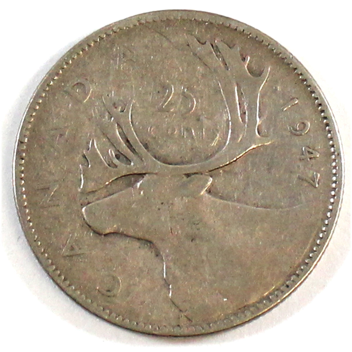 1947 Dot Canada 25-cents Very Good (VG8) $