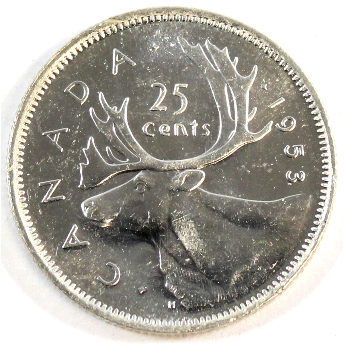 1953 Small Date SS Canada 25-cents UNC+ Cameo (MS62)
