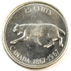 1967 Canada 25-cents Uncirculated (MS60)