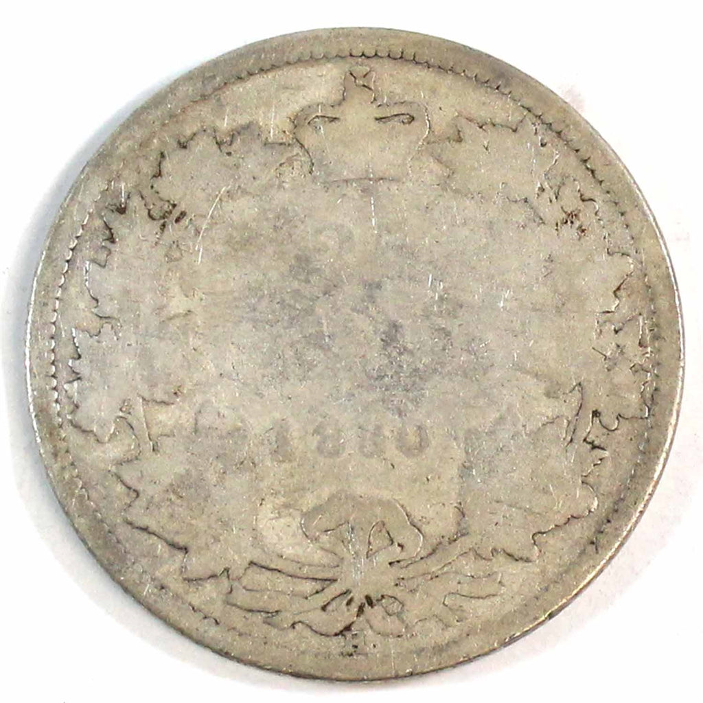 1880H Narrow 0 Over Wide 0 Canada 25-cents Filler $