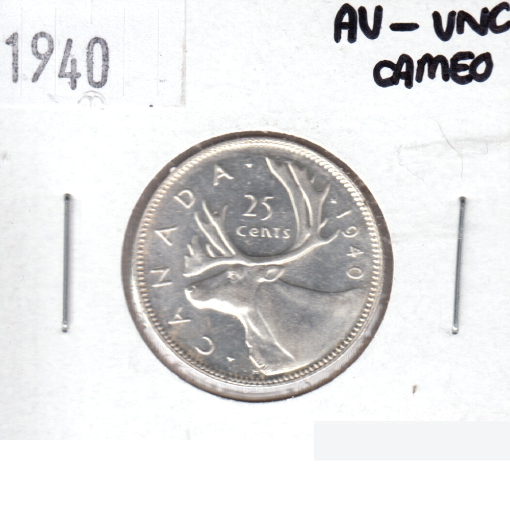 1940 Canada 25-cents AU-UNC Cameo (AU55)