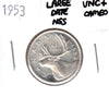 1953 Large Date NSS Canada 25-cents UNC+ Cameo (MS62)