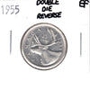 1955 Double Die Reverse Canada 25-cents Extra Fine (EF40) $