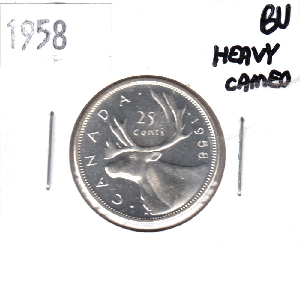 1958 Canada 25-cents Brilliant Uncirculated Heavy Cameo (MS63)