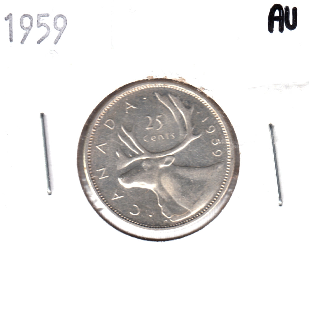 1959 Canada 25-cents Almost Uncirculated (AU50)