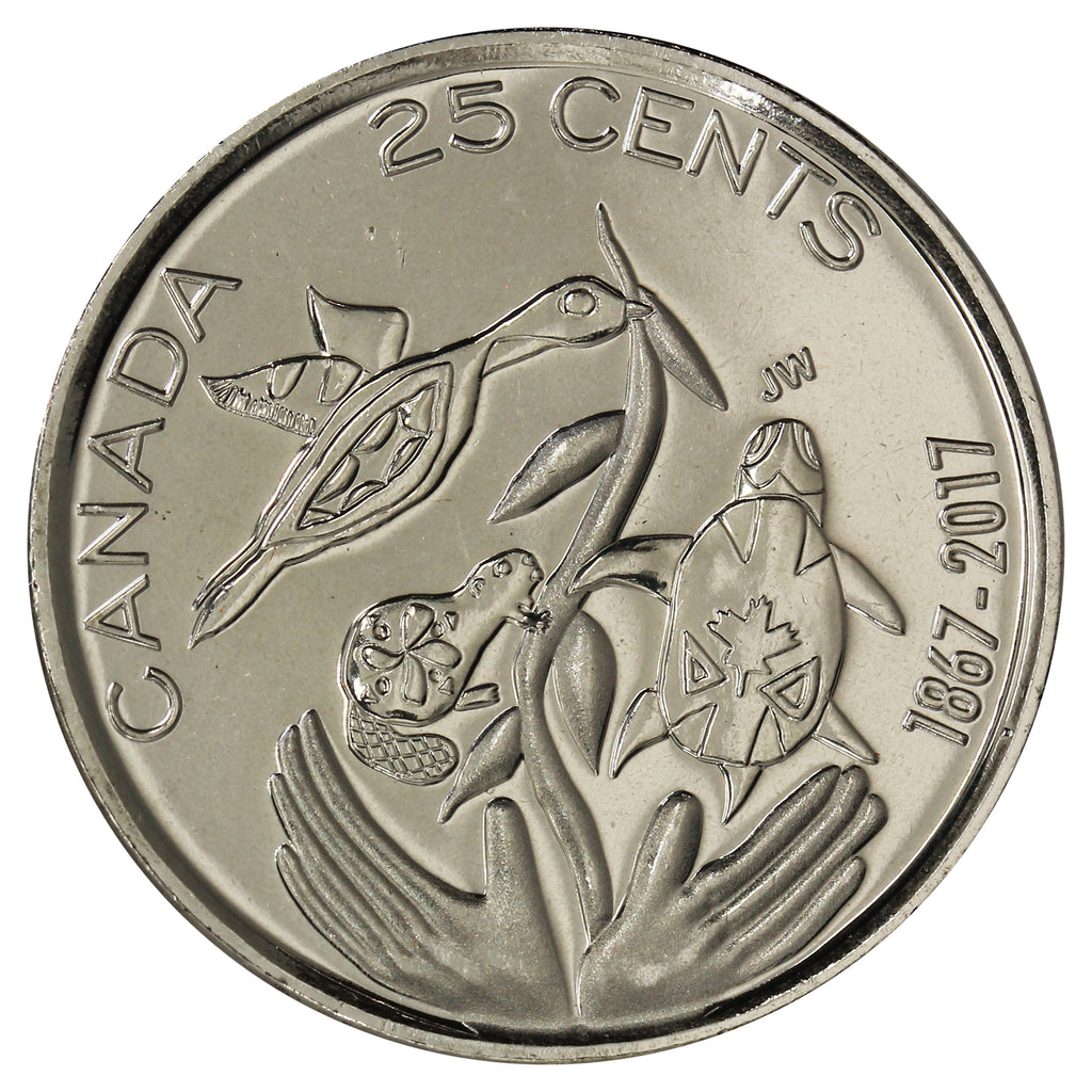 2017 Uncoloured Hope For a Green Future Canada 25-cents Brilliant Uncirculated (MS63)