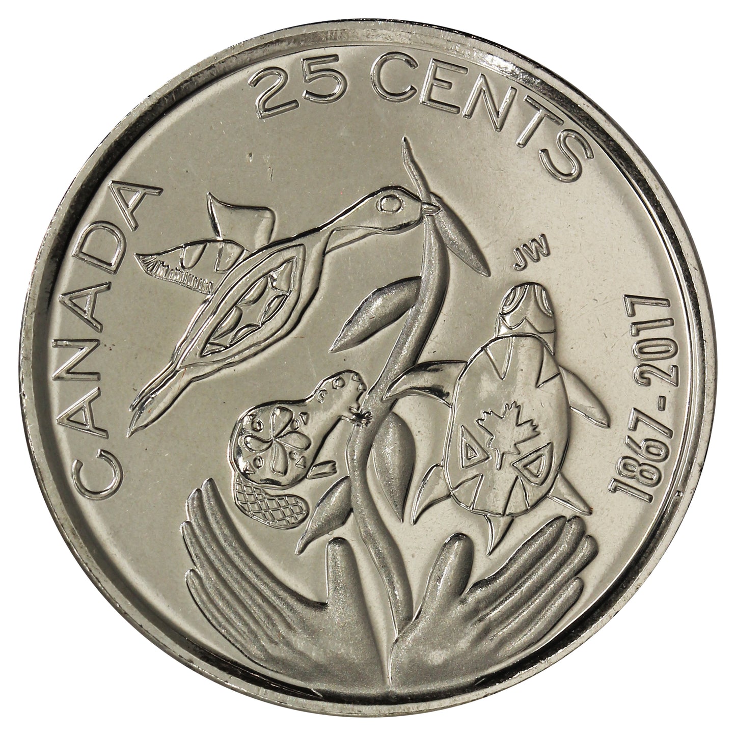 2017 Uncoloured Hope For a Green Future Canada 25-cents Brilliant Uncirculated (MS63)