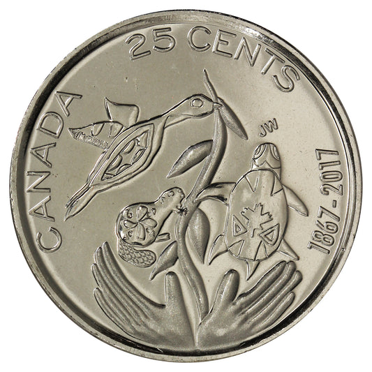 2017 Uncoloured Hope For a Green Future Canada 25-cents Brilliant Uncirculated (MS63)