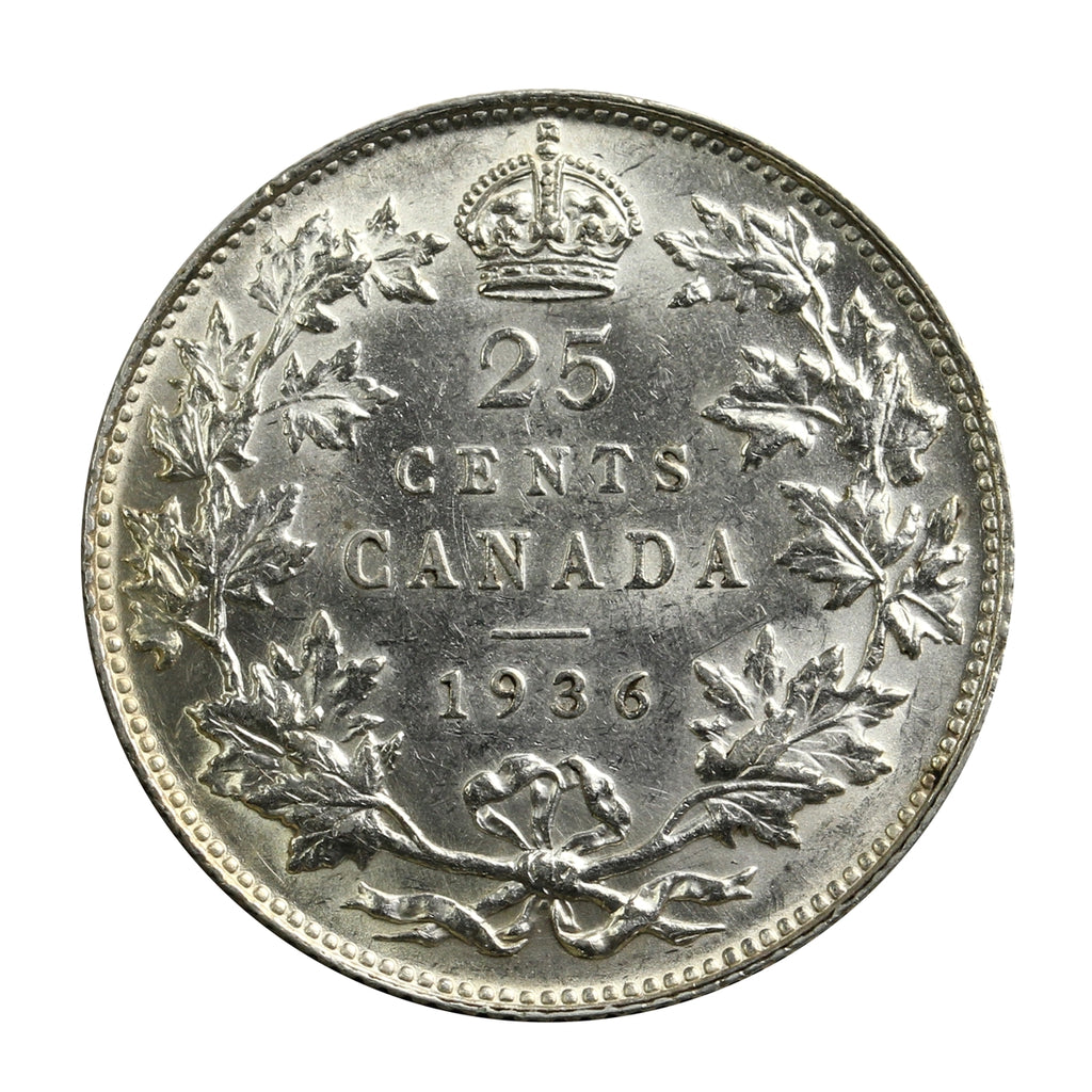 1936 Canada 25-cents AU-UNC (AU55) $