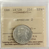 1872H Obv. 2 Canada 25-cents ICCS Certified EF40