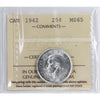 1942 Canada 25-cents ICCS Certified MS65 (XQM 437)