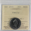 2000 Family Canada 25-cents ICCS Certified MS65