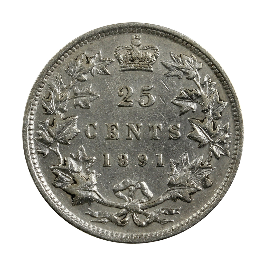 1891 Canada 25-cents Very Fine (VF20) $