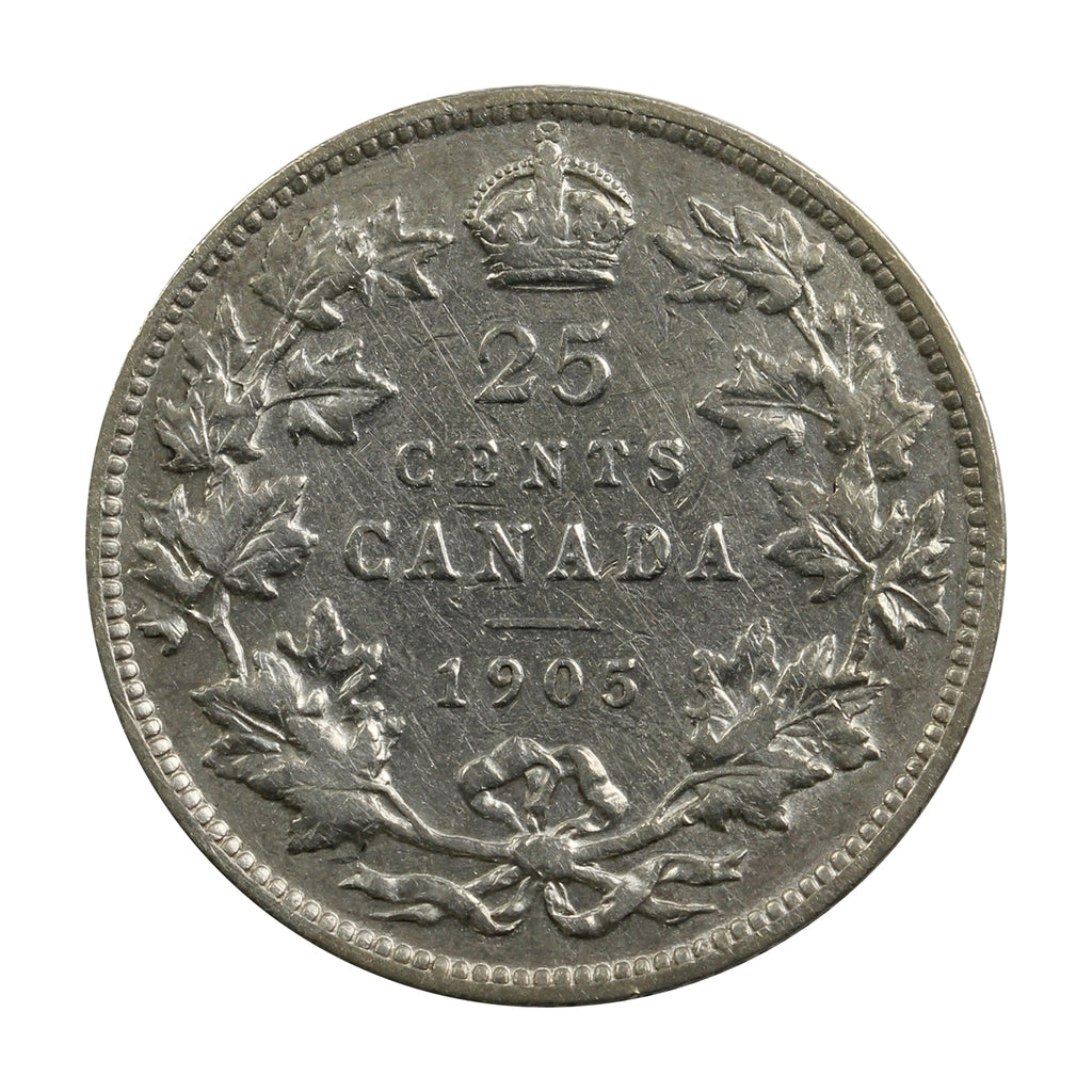 1905 Canada 25-cents Very Fine (VF20) $
