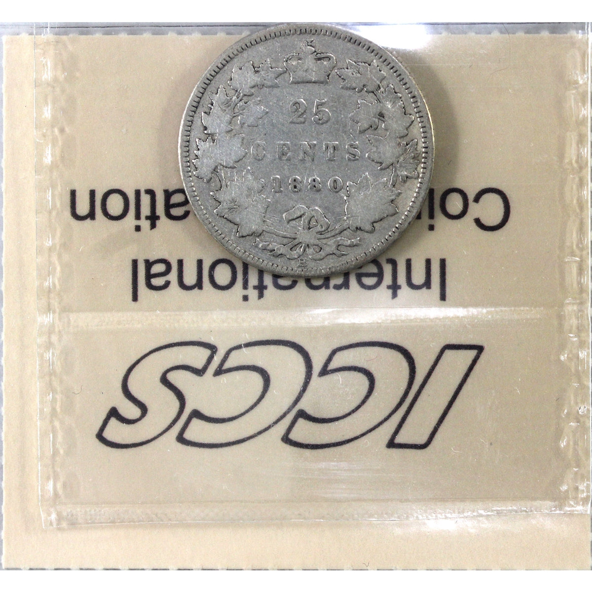 1880H Narrow/Wide 0 Canada 25-cents ICCS Certified G6