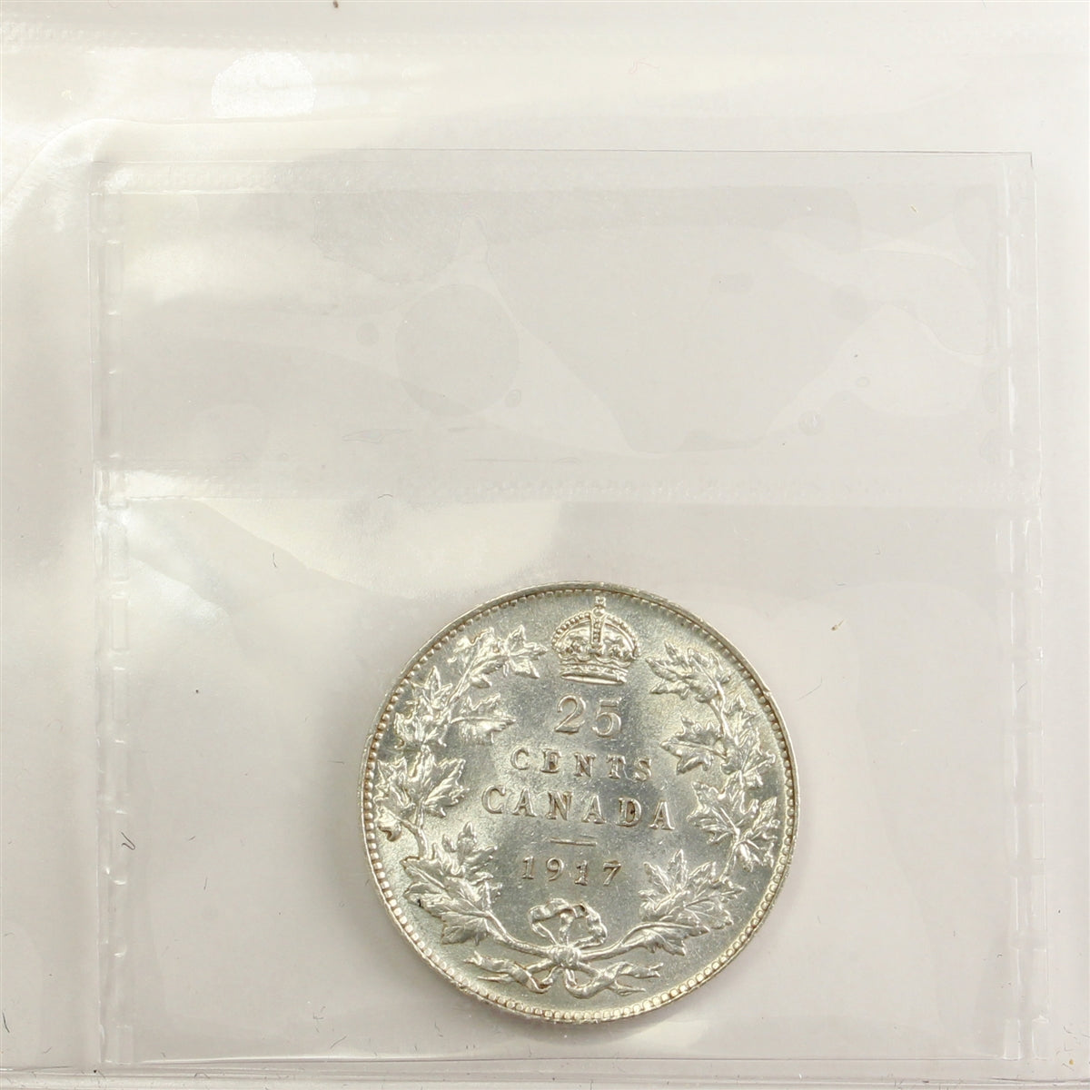 1917 Canada 25-cents ICCS Certified AU50