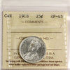 1918 Canada 25-cents ICCS Certified EF45