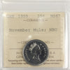 1999 November Mule Canada 25-cents ICCS Certified MS67 NBU