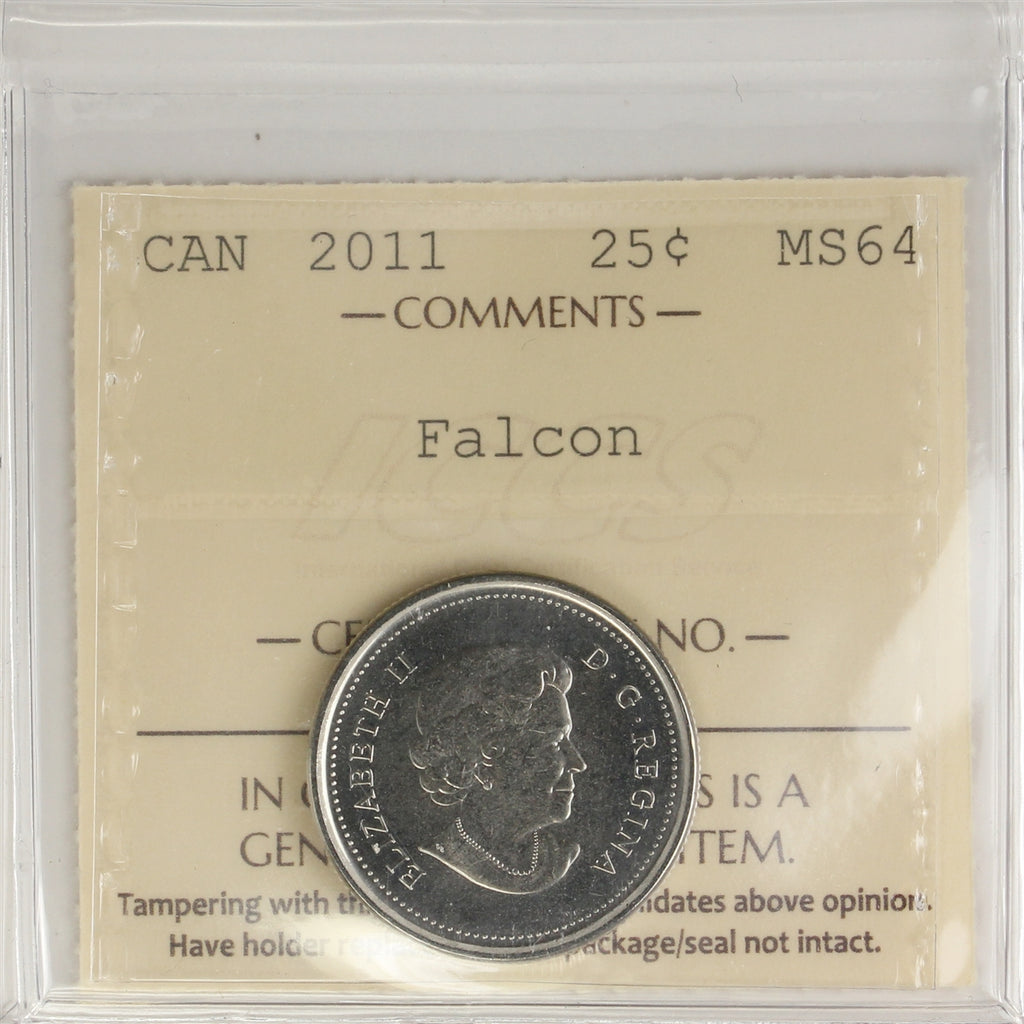2011 Falcon Canada 25-cents ICCS Certified MS64
