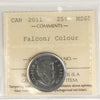 2011 Coloured Falcon Canada 25-cents ICCS Certified MS65
