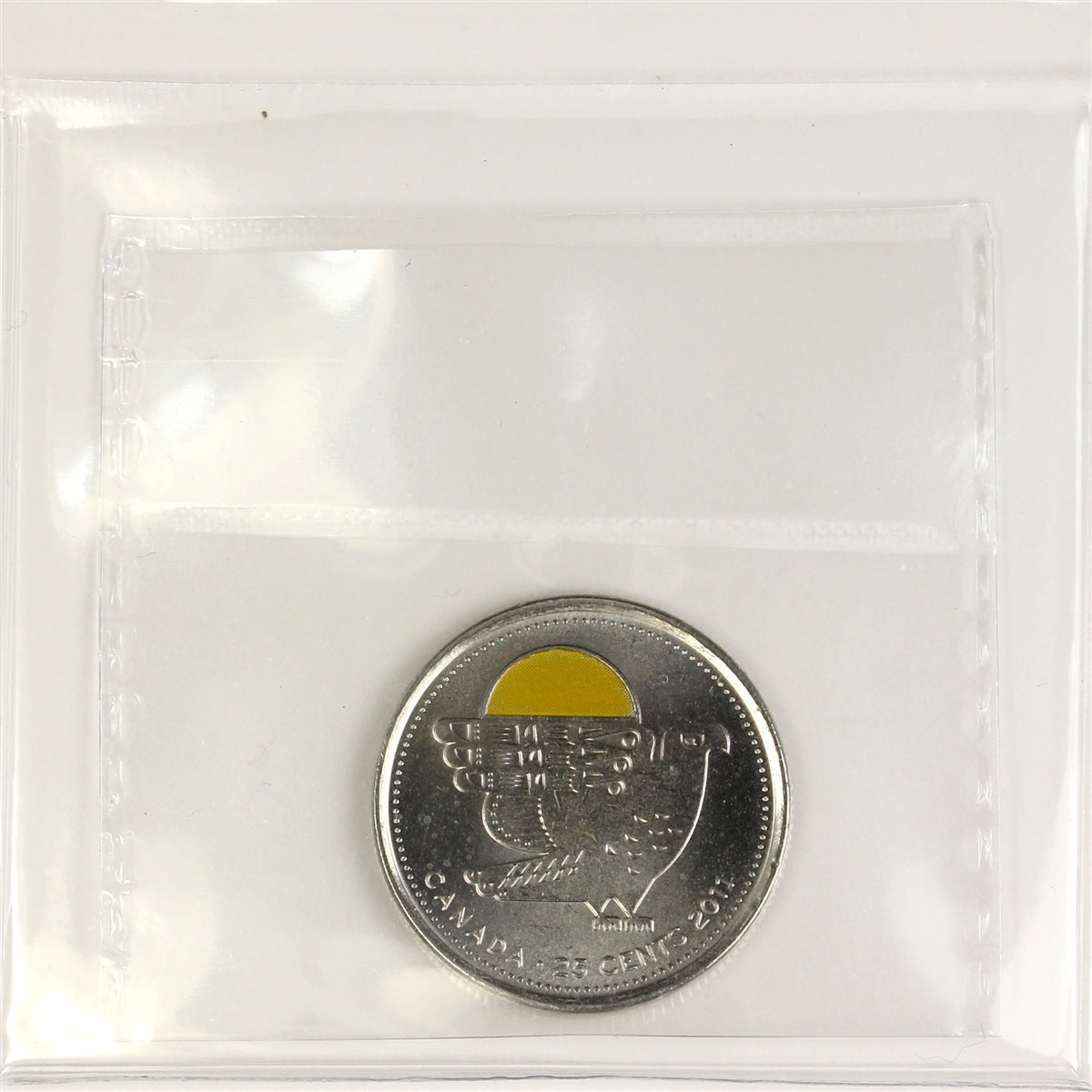 2011 Coloured Falcon Canada 25-cents ICCS Certified MS65