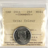 2011 Coloured Orca Canada 25-cents ICCS Certified MS64
