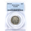 1872H Canada 25-cents PCGS Certified XF-45 (EF45)