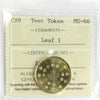 No Date (Issued 2018) Leaf #1 Canada Test Token ICCS Certified MS66