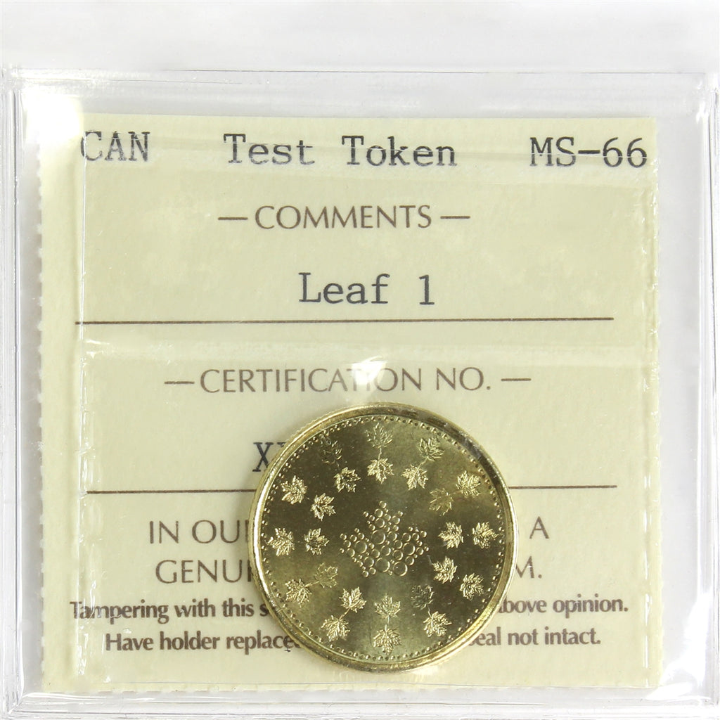 No Date (Issued 2018) Leaf #1 Canada Test Token ICCS Certified MS66