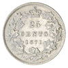 1871H Obv. 2 Canada 25-cents F-VF (F15) $