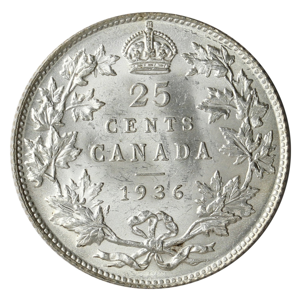 1936 Canada 25-cents UNC+ (MS62) $