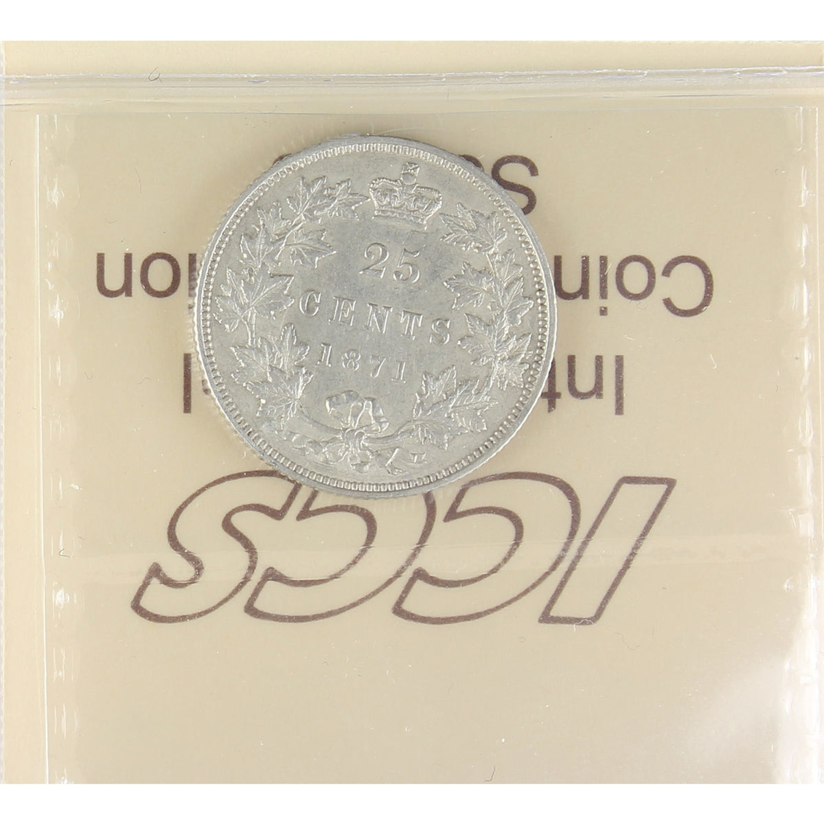 1871 Obv. 1 Canada 25-cents ICCS Certified EF40