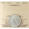 1901 Canada 25-cents ICCS Certified EF45