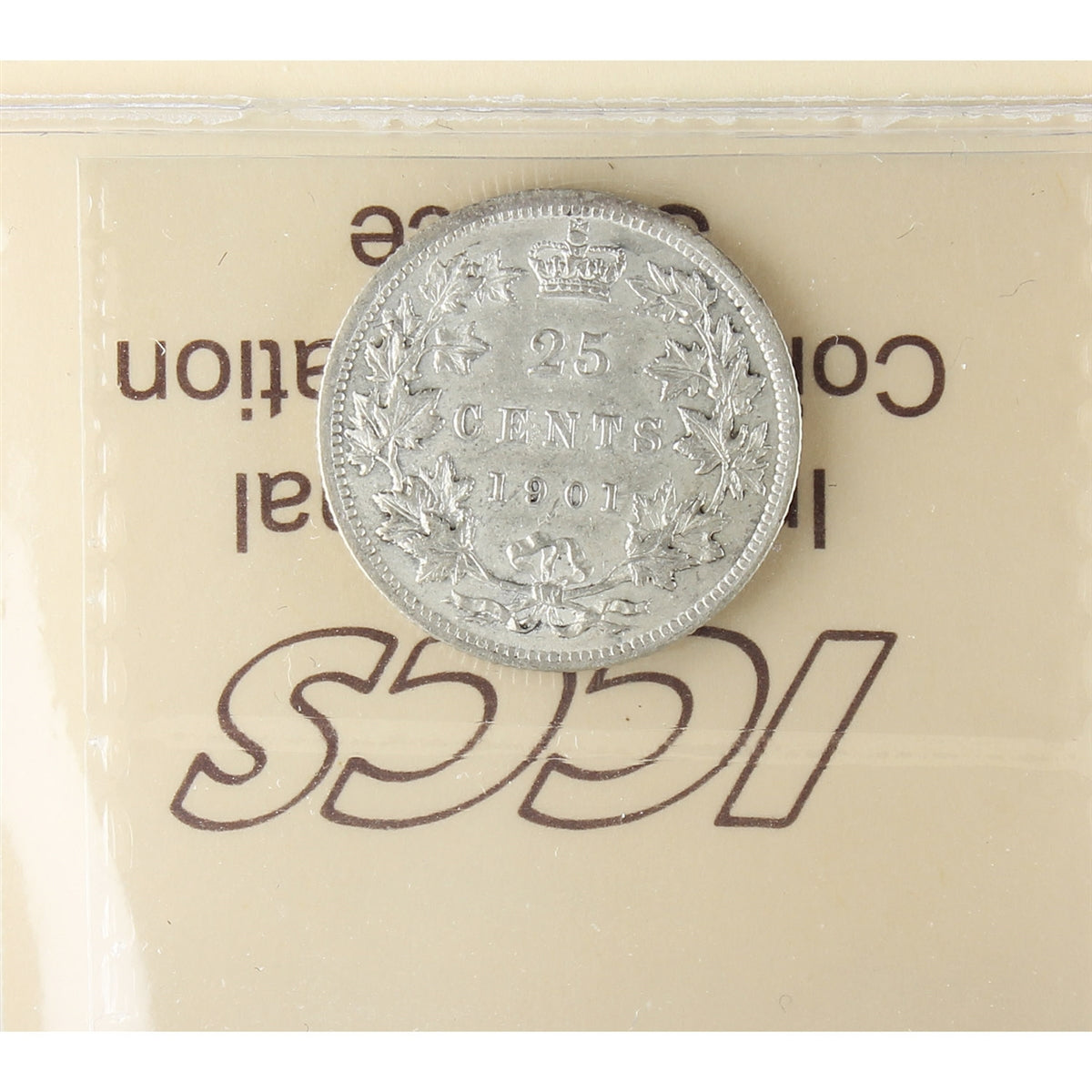 1901 Canada 25-cents ICCS Certified EF45