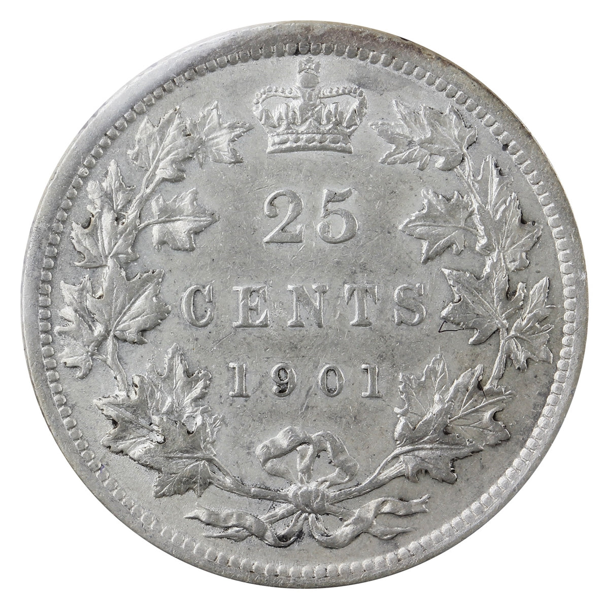 1901 Canada 25-cents ICCS Certified EF45