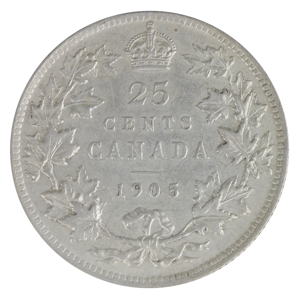 1905 Canada 25-cents ICCS Certified EF40