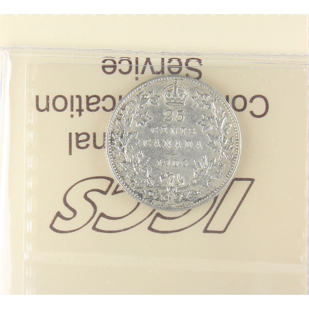 1906 Large Crown Canada 25-cents ICCS Certified EF45