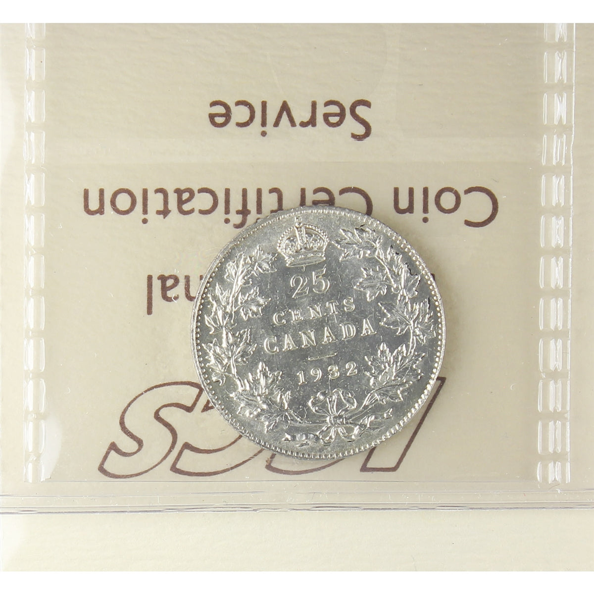 1932 Canada 25-cents ICCS Certified AU55