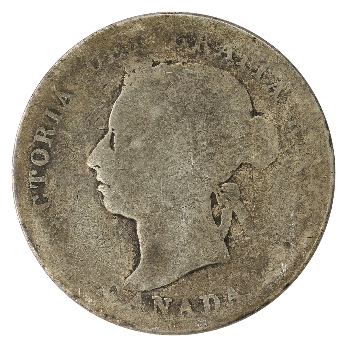 1886 Normal 6 Obv. 5 LBE Canada 25-cents About Good $