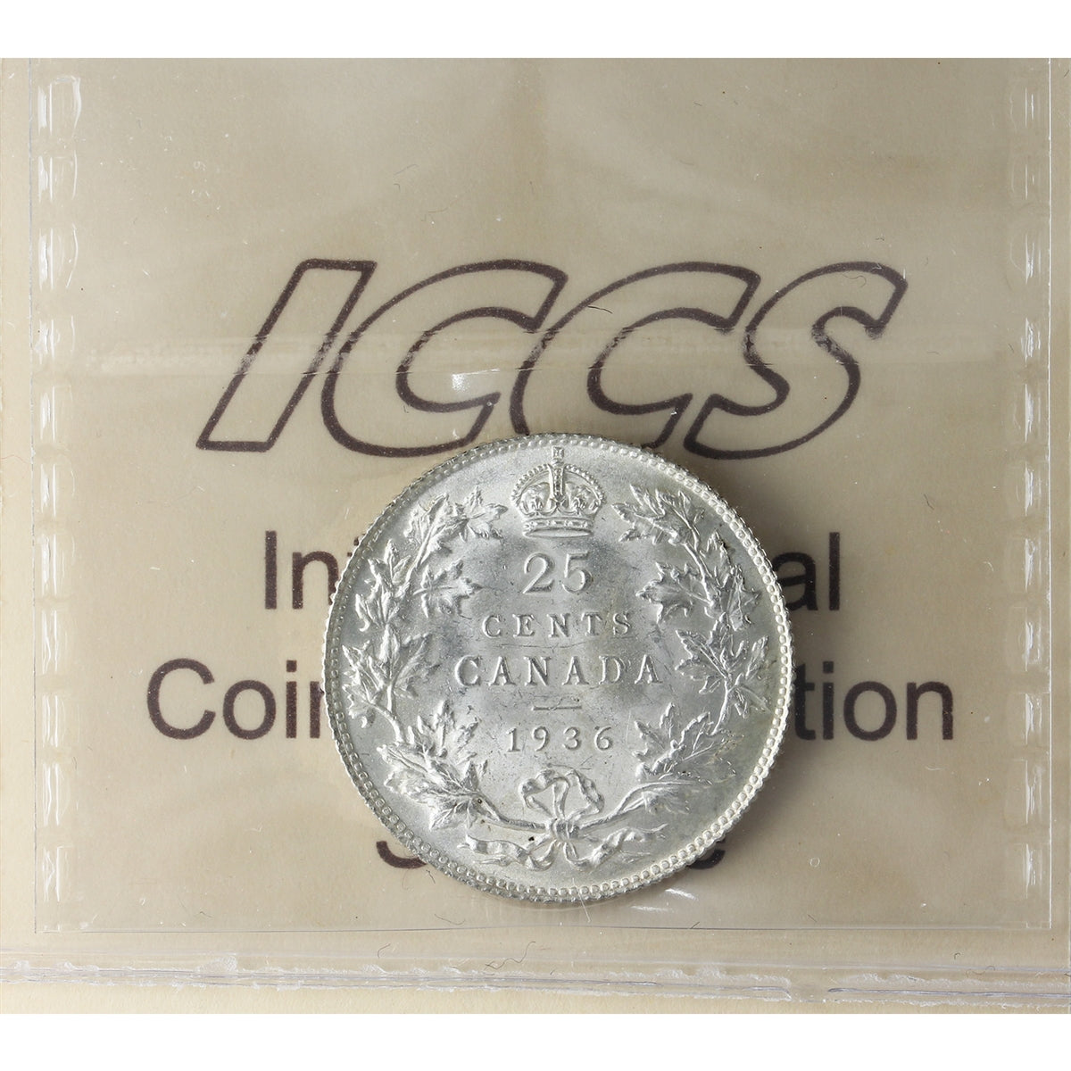 1936 Canada 25-cents ICCS Certified MS63 (XZD 206)