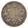 1880H Narrow Over Wide O Canada 25-cents F-VF (F15) $