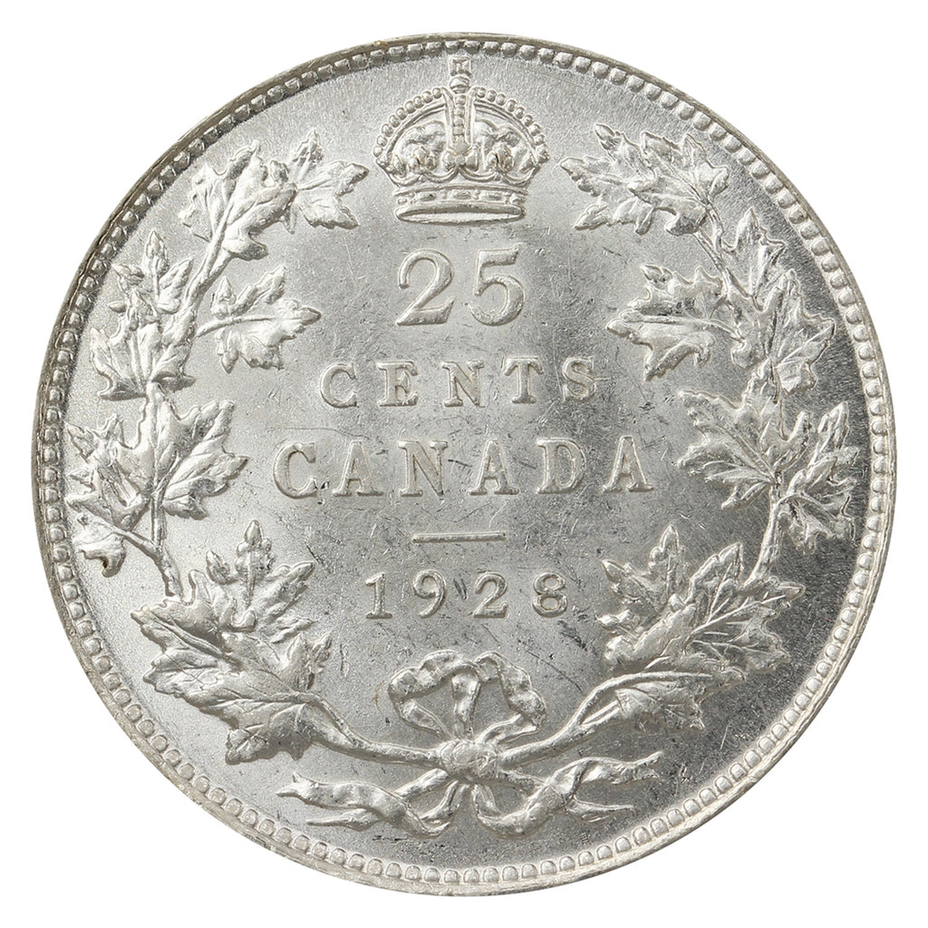 1928 Canada 25-cents AU-UNC (AU55) $
