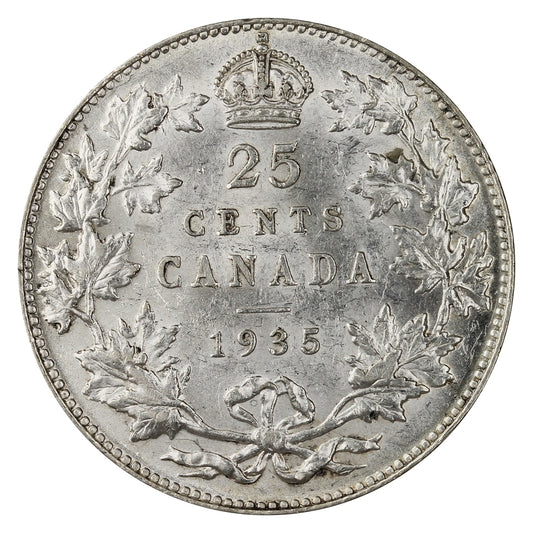1935 Canada 25-cents EF-AU (EF45) $
