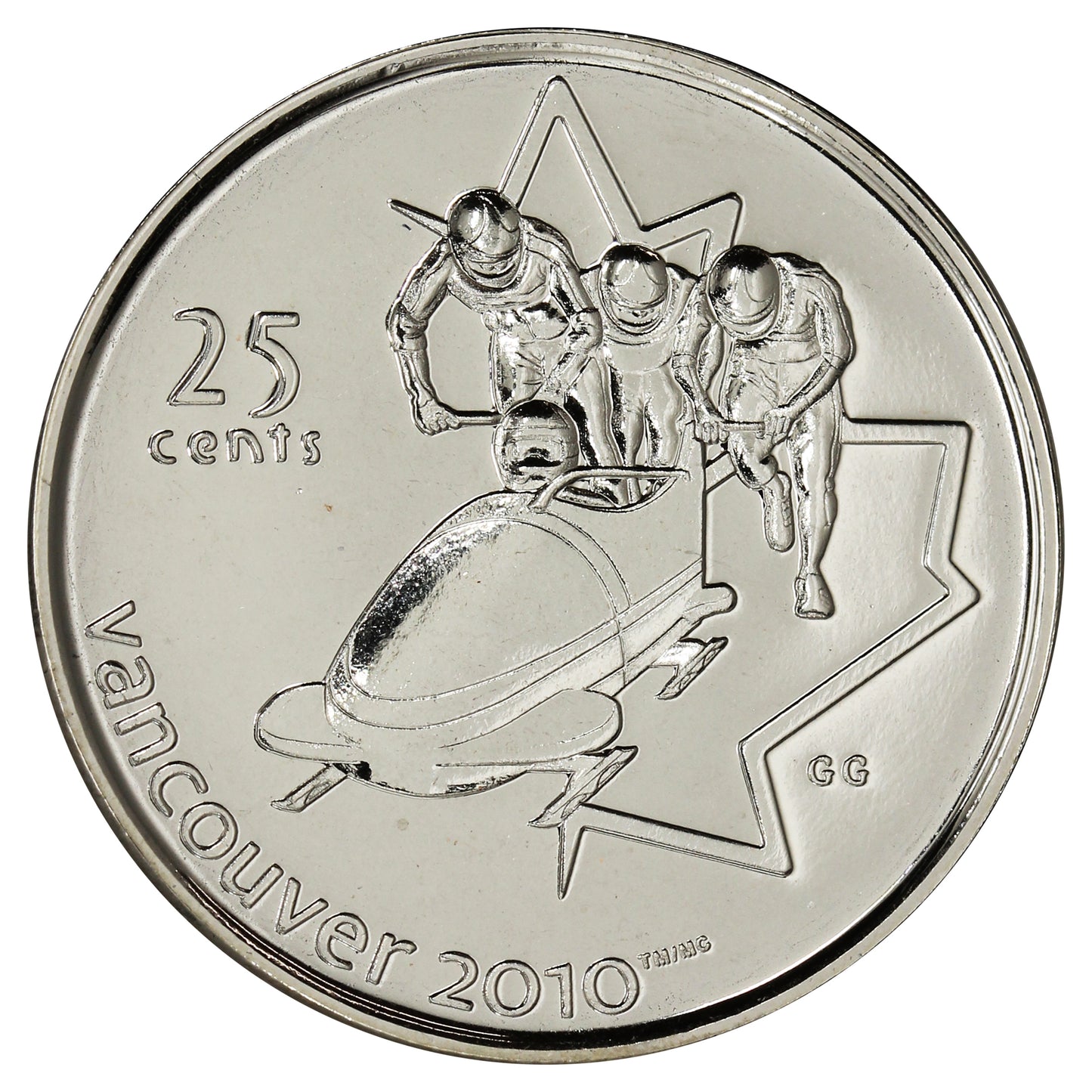 2008 Bobsleigh Canada 25-cents Proof Like