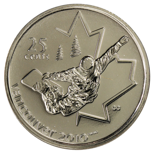 2008 Snowboarding Canada 25-cents Proof Like
