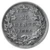 1886 6/3, Obv. 5, Long Bough Ends Canada 25-cents ICCS Certified F15