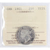 1901 Canada 25-cents ICCS Certified VF20